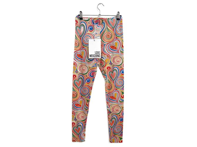Love Moschino Pantalones, polainas Multicolor Algodón Elastano  ref.947302